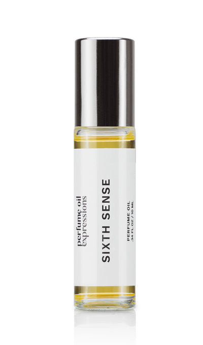 Bottle of Sixth Sense Perfume Oil by Perfume Oil Expressions, inspired by Matiere Premiere's Encens Suave long lasting perfume oil by perfume oil expressions.