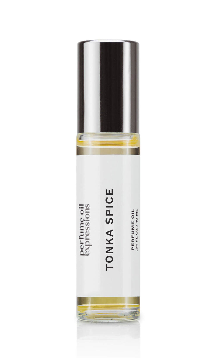 Myrrh &amp; Tonka inspired perfume oil with rich myrrh, warm tonka bean, and vanilla notes