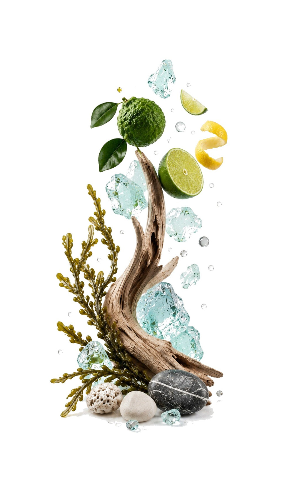 Aqua Titan Perfume Oil inspired by Acqua Di Gio Profumo, Giorgio Armani — fragrance-note image for a scent where fresh aquatic notes meet bright citrus, incense and clean woods.