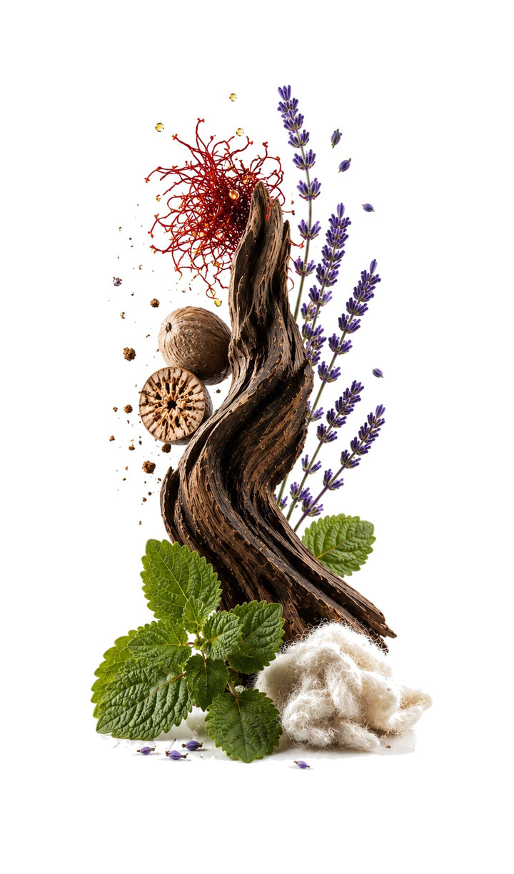 Baraka Perfume Oil inspired by Blessed Baraka, Initio — fragrance-note image for a scent where rich amber rests on smooth sandalwood and deep musky warmth.