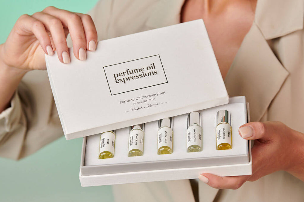 Bountiful Gift Set by Perfume Oil Expressions. Our 5 x 5ml perfume oils are meticulously crafted for a luxurious fragrance experience