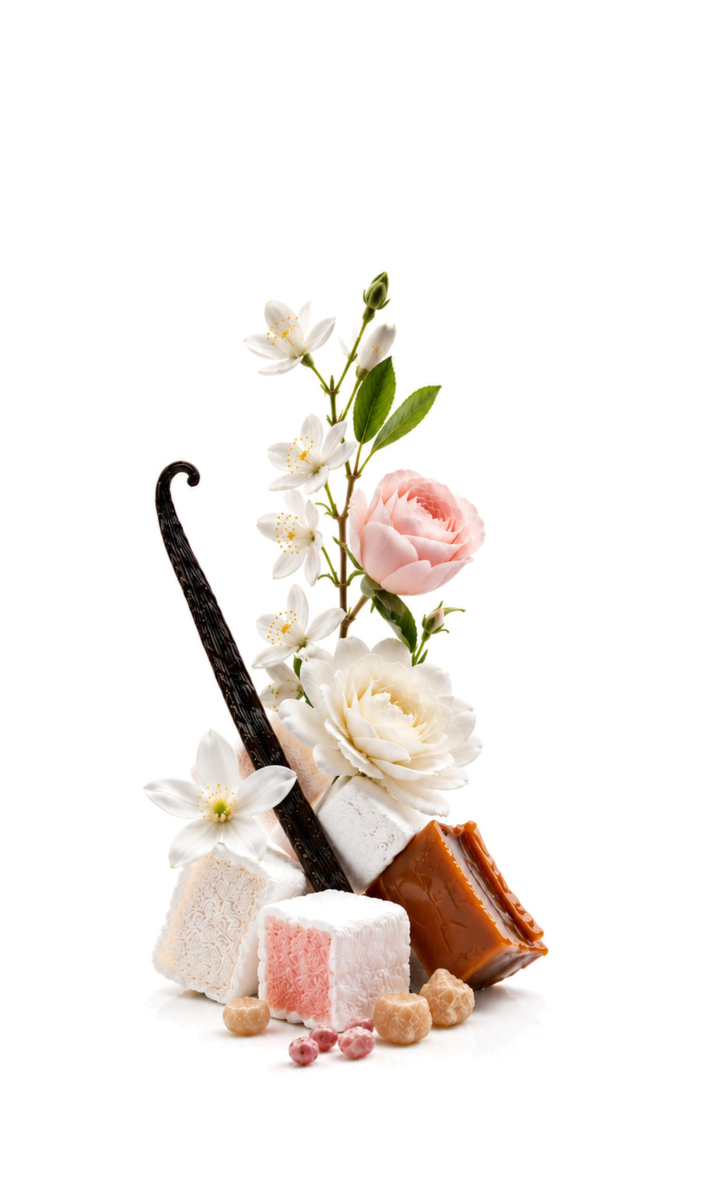 Fairytale Perfume Oil inspired by Love Don't Be Shy, Kilian — fragrance-note image for a scent where fluffy orange blossom, marshmallow and vanilla create a dreamy gourmand.