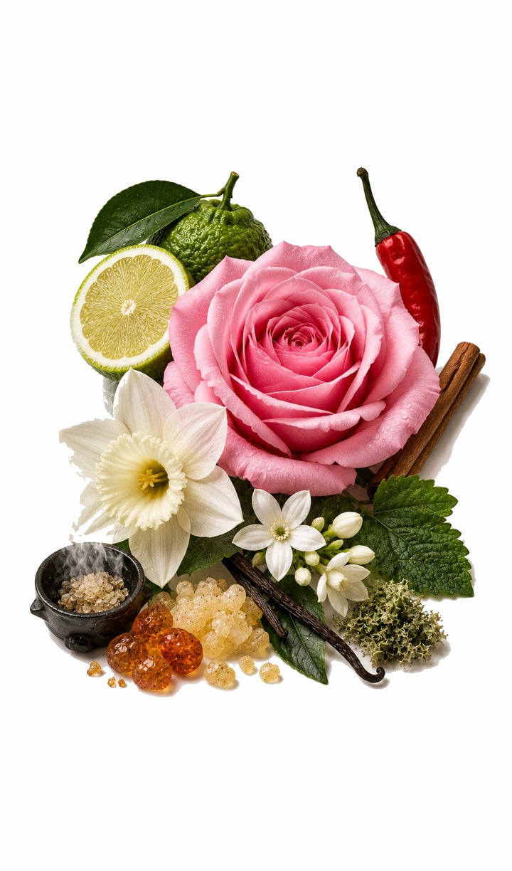 Inspired by Fate Women, Amouage — Her Destiny perfume oil bottle with florals, amber, spice and woods.