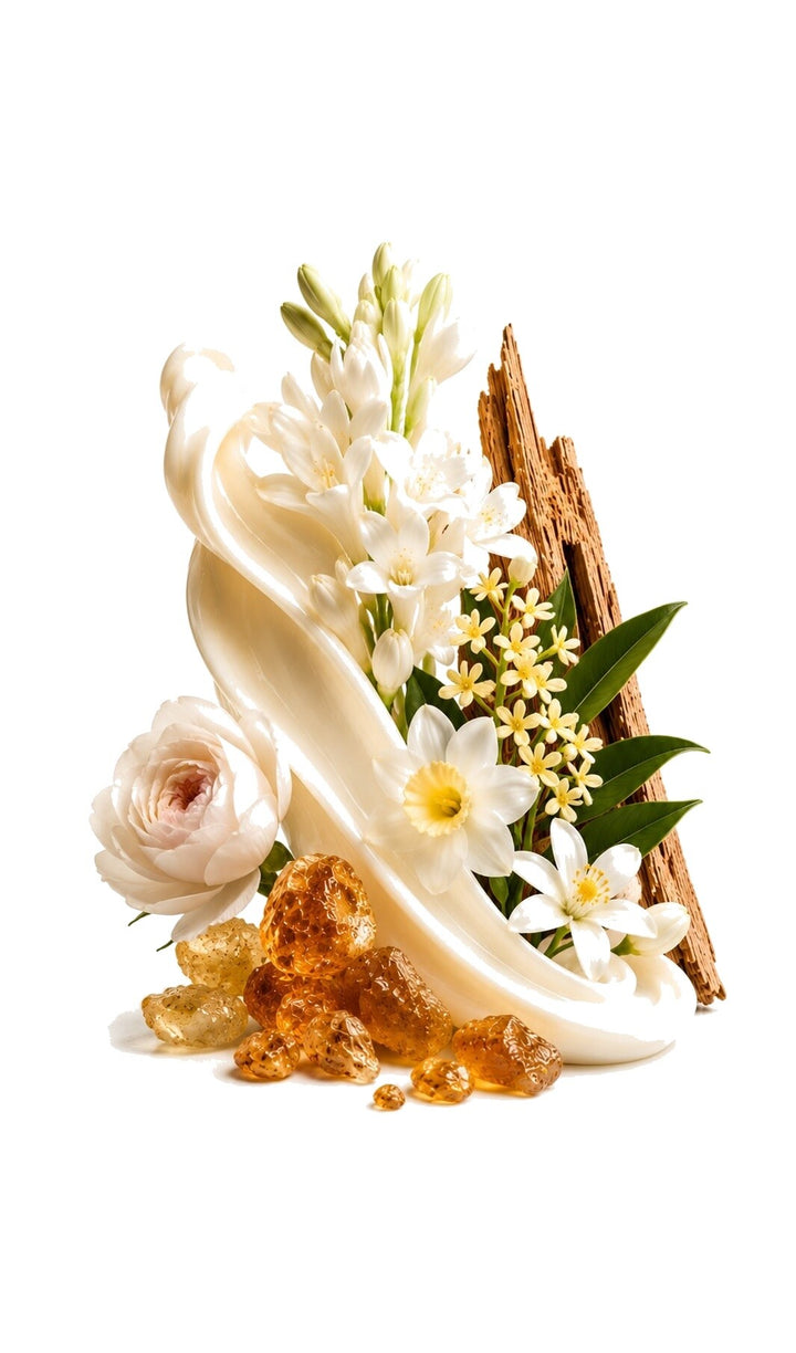 Akrasia II Perfume Oil inspired by Good Girl Gone Bad Extreme, Kilian — fragrance-note image for a scent where smooth white floral with ripe fruit and creamy sweetness.