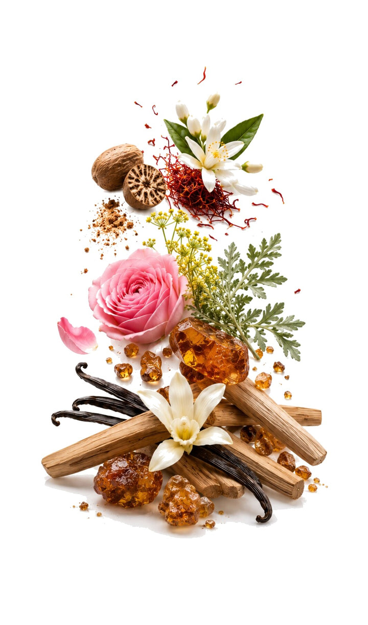 Love Affection Perfume Oil inspired by Venenum Kiss, Ex Nihilo — fragrance-note image for a scent where vanilla and amber melt into smooth woods with sensual depth.