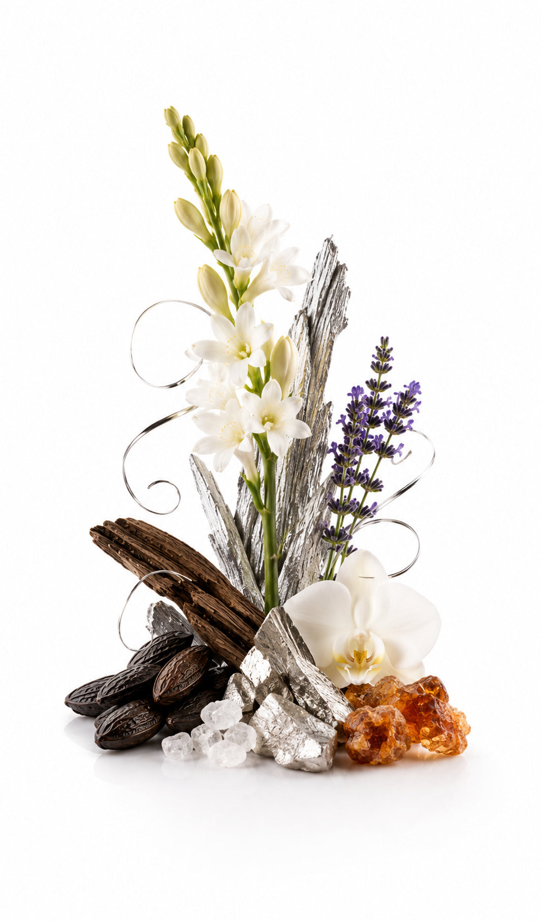 Metalica Perfume Oil inspired by Metalique, Tom Ford — fragrance-note image for a scent where cool aldehydes and clean musk float over soft vanilla.