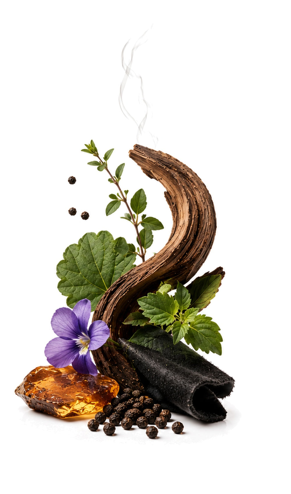 Mikado Perfume Oil inspired by Tuxedo, Yves Saint Laurent — fragrance-note image for a scent where polished patchouli and amber warm into spice and smooth vanilla.