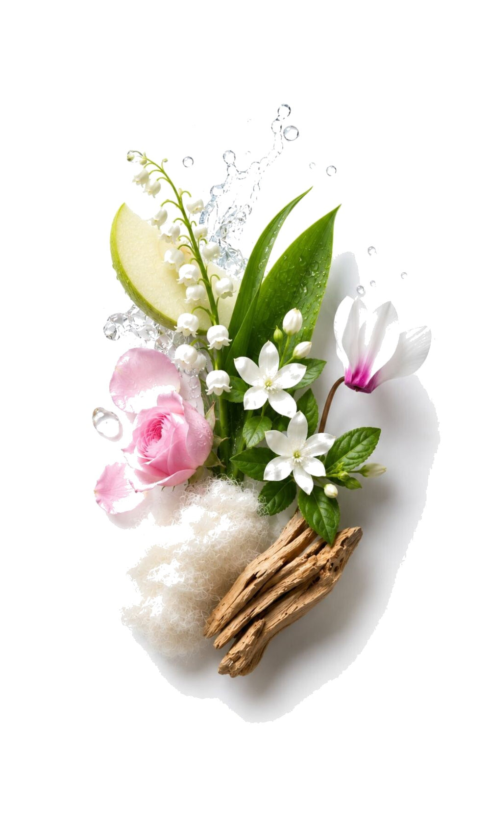 Puressence Perfume Oil inspired by Blanche, Byredo — fragrance-note image for a scent where clean aldehydes and soft musk evoke fresh-linen softness.