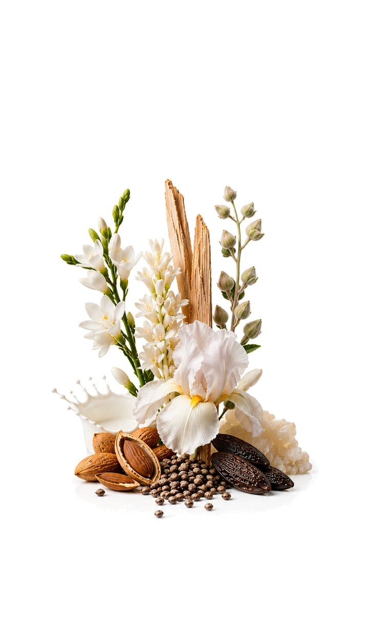 Racing Heart perfume oil inspired by Kilian Rolling in Love with almond milk, iris, tuberose and musk notes.