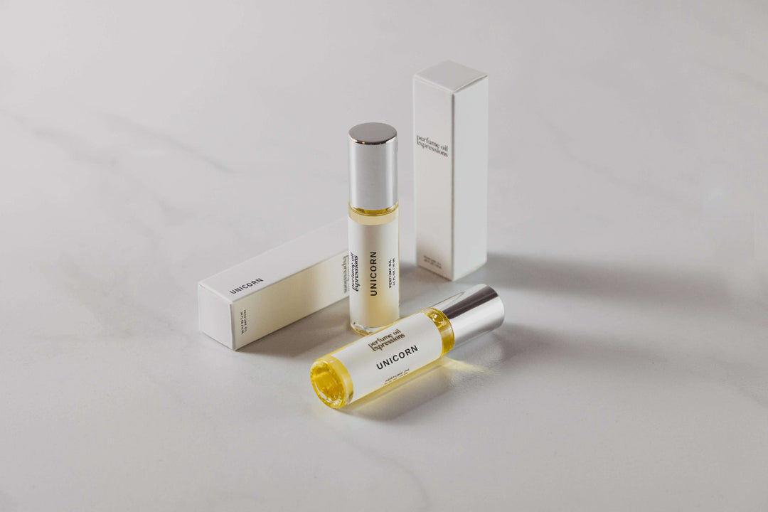 Unicorn perfume oil inspired by Blanche Bete – a creamy coconut and almond fragranceAlcohol-free, vegan, and cruelty-free
