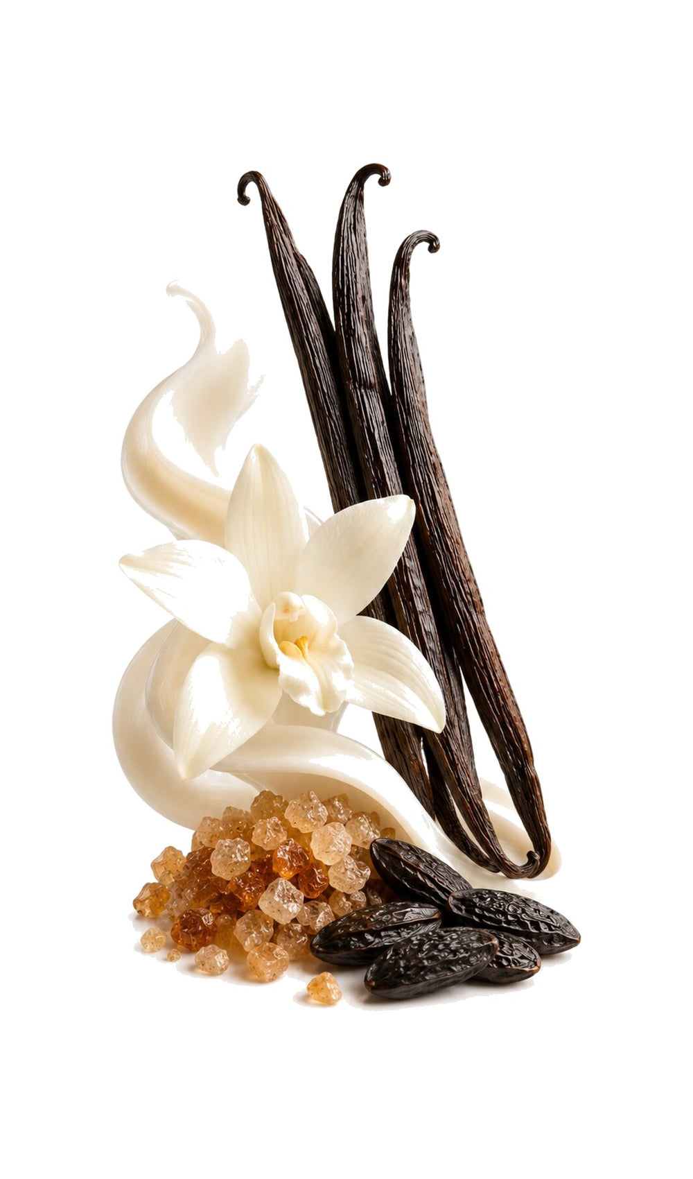 Vanillatale Perfume Oil inspired by Vanilla 28, Kayali — fragrance-note image for a scent where vanilla, brown sugar and tonka create rich amber gourmand warmth.